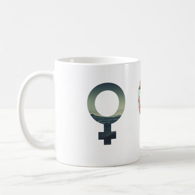 Kvinna mugg för gendersymbol (Vänster)