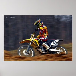 Kvinna MX-racer Poster