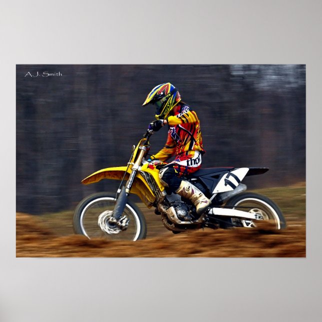 Kvinna MX-racer Poster (Framsidan)