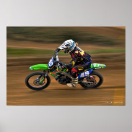 Kvinna MX-racer Poster