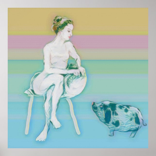 Kvinna och Gris Poster (Framsidan)