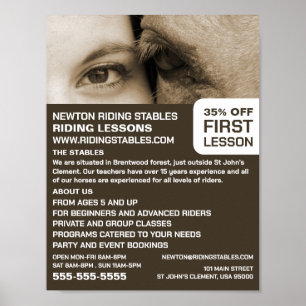 Kvinna och häst, Riding Instructor, akademi Poster