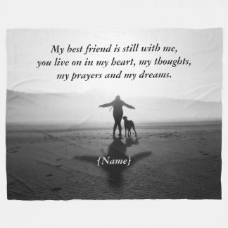 Kvinna och hund - de enda i världen fleecefilt