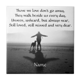 Kvinna och hund - de enda i världen kakelplatta