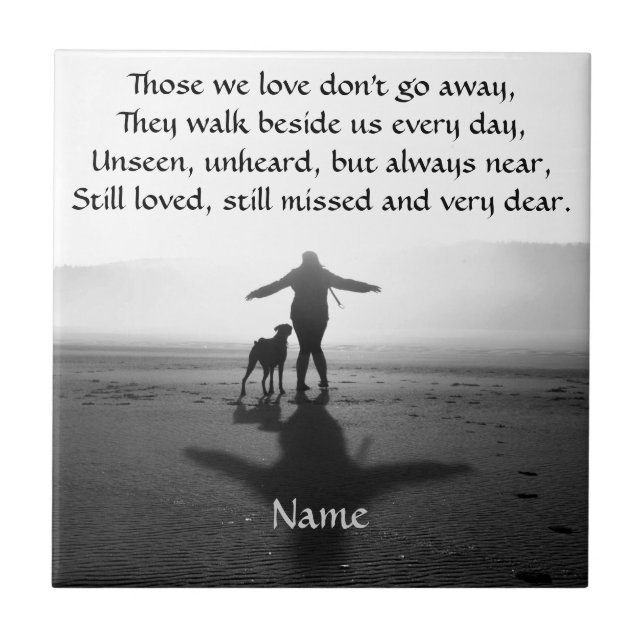 Kvinna och hund - de enda i världen kakelplatta (Framsidan)