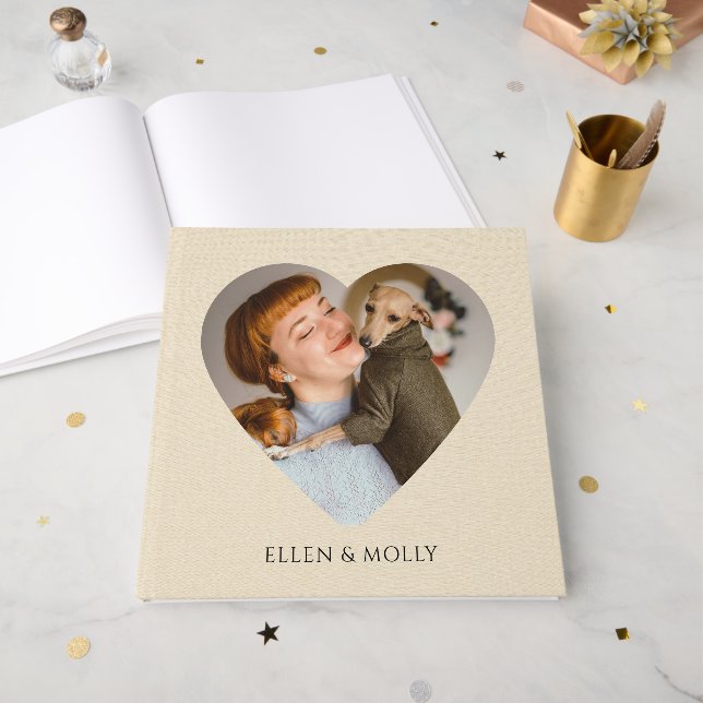 Kvinna Och Hund Fotoalbum Bok (Framsidan öppen)
