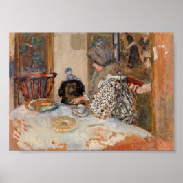 Kvinna och hund vid bordet | Paul Bonnard | Poster