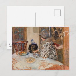 Kvinna och hund vid bordet | Paul Bonnard | Vykort