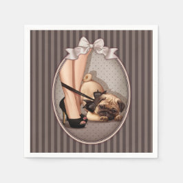 Kvinna- och pugdockor pappersservett