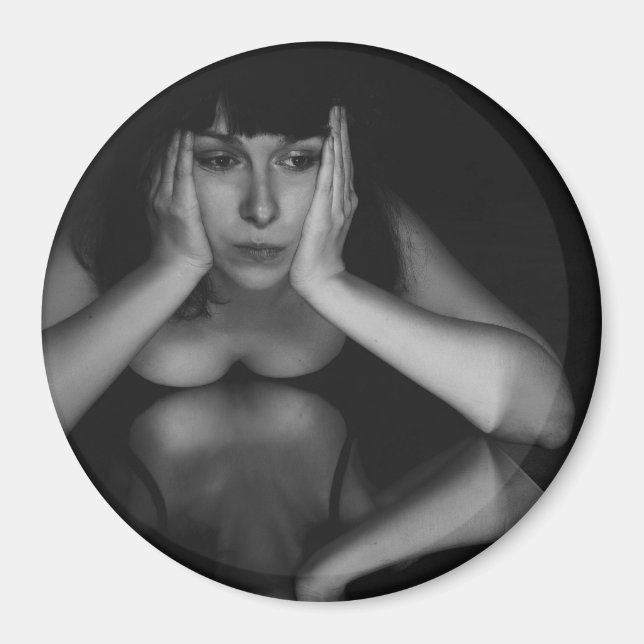 Kvinna och spegel magnet (Framsidan)