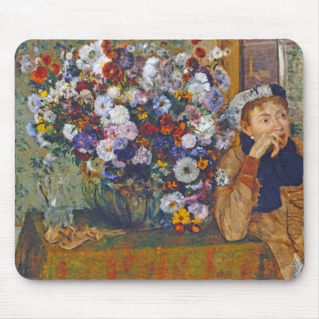 Kvinna och Vas i Blommor, Edgar Degas Musmatta (Framsidan)