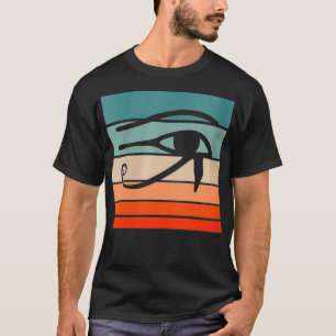 Kvinna Öga i Horus Retro Stil Vintage VNeck T Shirt