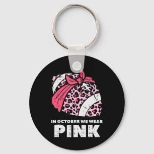 Kvinna oktober Vi Bära Rosa Football Breast Cancer Nyckelring