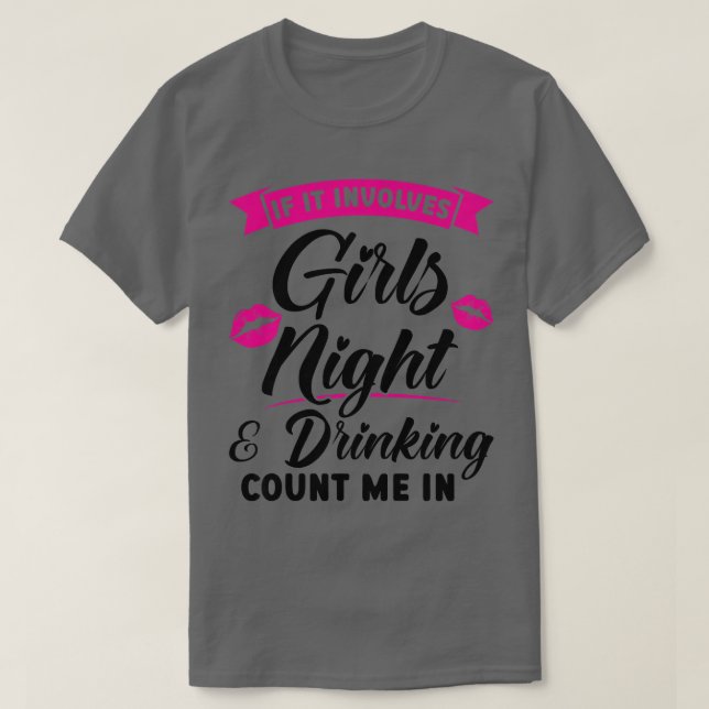Kvinna om det föder flickor natten och dricker par t shirt (Design framsida)