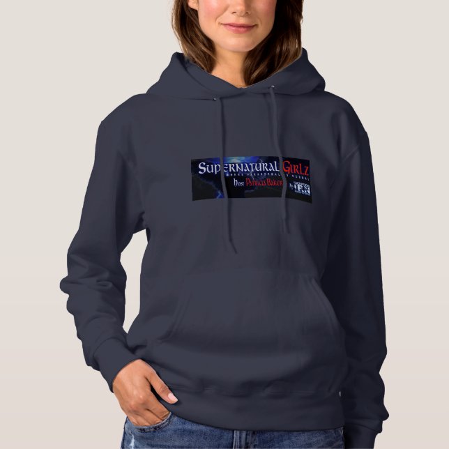 Kvinna övernaturlig hoodie för Girlz logotyp Tee Shirt (Framsida)