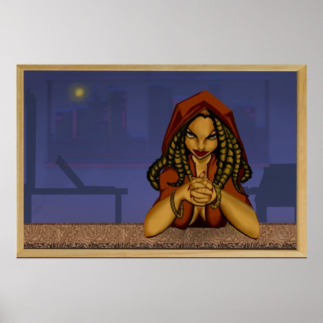 Kvinna på bar poster (Framsidan)