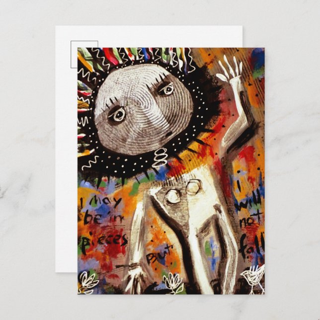 Kvinna på Brink Vykort (Fram/baksida)