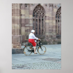 kvinna på cykel poster