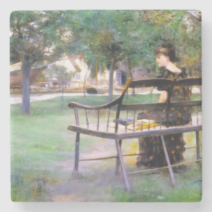 Kvinna på en bänk (av Edwin Austin Abbey) Stenunderlägg