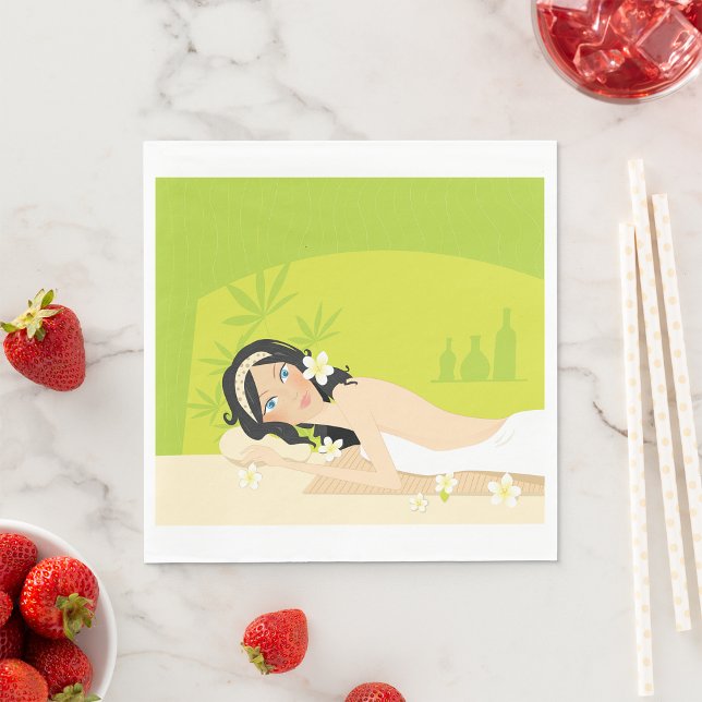 Kvinna på en Papper blöjor Pappersservett (Skapare uppladdad)