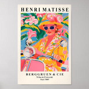 Kvinna på en vespa, maximalistisk dekoration, Mati Poster