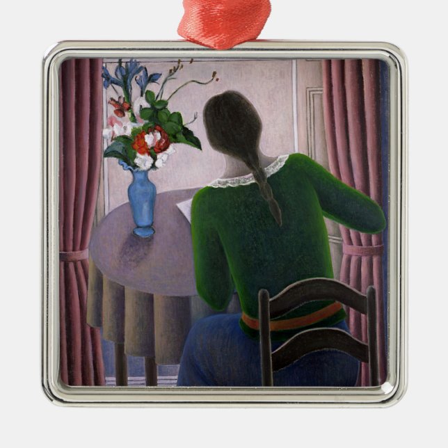 Kvinna på fönstret 1998 julgransprydnad metall (Framsidan)