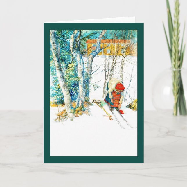 Kvinna på hennes huis helgkort (Framsida)