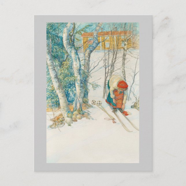 Kvinna på huden - Skidloperska Vykort (Framsida)