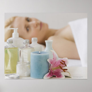 Kvinna på spa bord poster