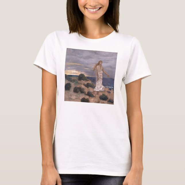 Kvinna på stranden av Puvis de Chavannes Tee (Framsida)