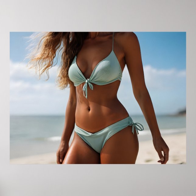 Kvinna på stranden poster (Framsidan)