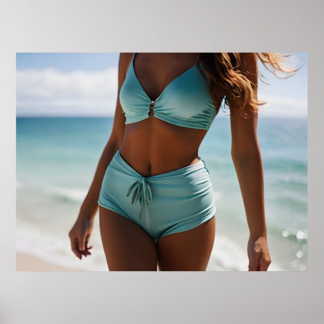 Kvinna på stranden poster (Framsidan)