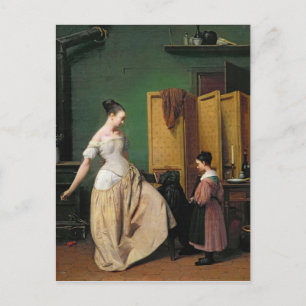 Kvinna på Toilet, 1835 Vykort