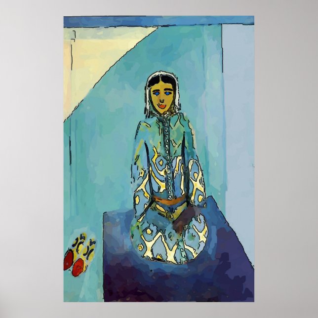 Kvinna på Yoga Mat Poster (Framsidan)