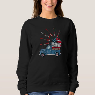 Kvinna Patriotic 4:e juli Mawmaw Lastbil Sunflowe T Shirt