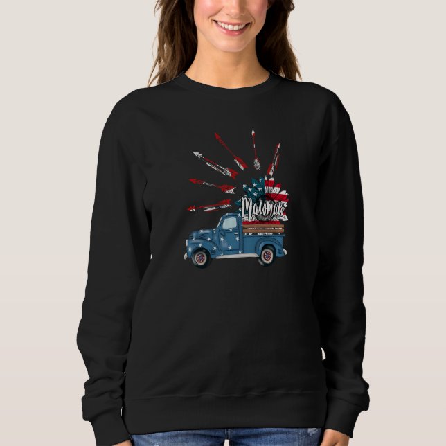 Kvinna Patriotic 4:e juli Mawmaw Lastbil Sunflowe T Shirt (Framsida)