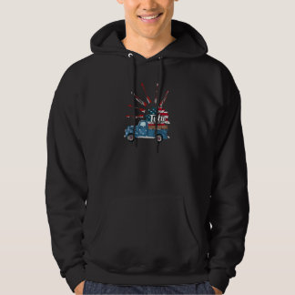 Kvinna Patriotic 4:e juli Tutu Lastbil solrosblomm Hoodie
