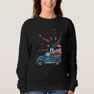Kvinna patriotisk 4:e juli Nanny Lastbil Solros T Shirt