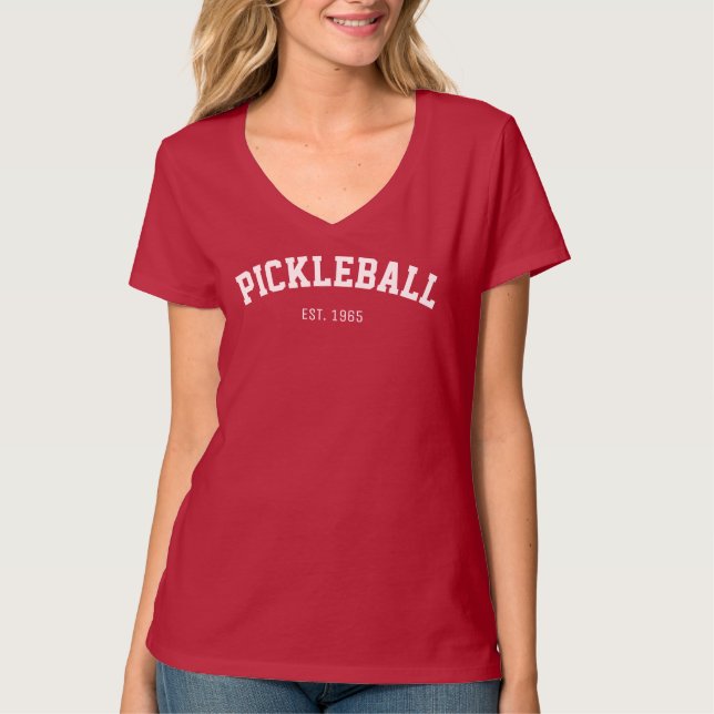Kvinna PICKLEBALL idrotts- Jersey Tee Shirt (Framsida)