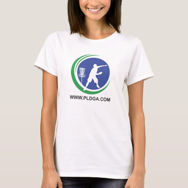 Kvinna PLDGA-logotyp och basketskjorta Tee (Framsida)