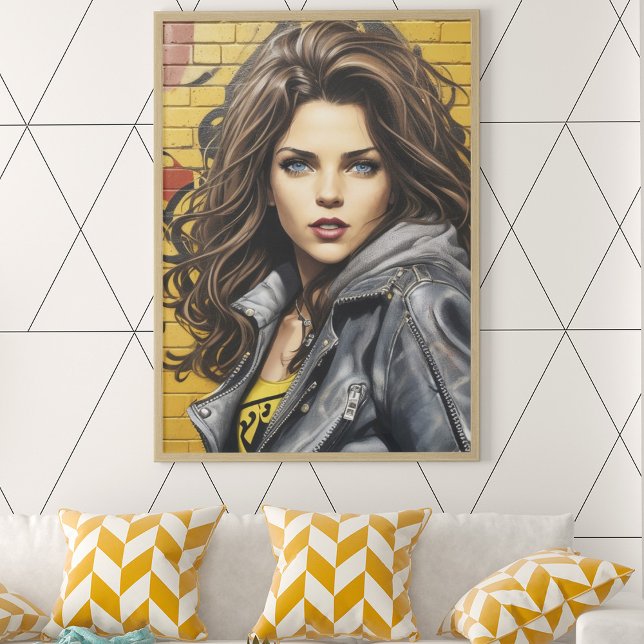 Kvinna Porträtt i Gatukonst Poster (Skapare uppladdad)