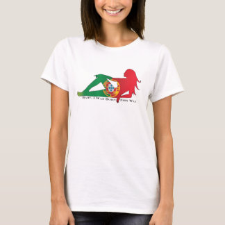 Kvinna Portugal, född hitåt t-skjorta vit T-shirt