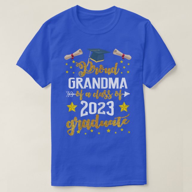 Kvinna Proud Grandma från klass 2023 student T Shirt (Design framsida)