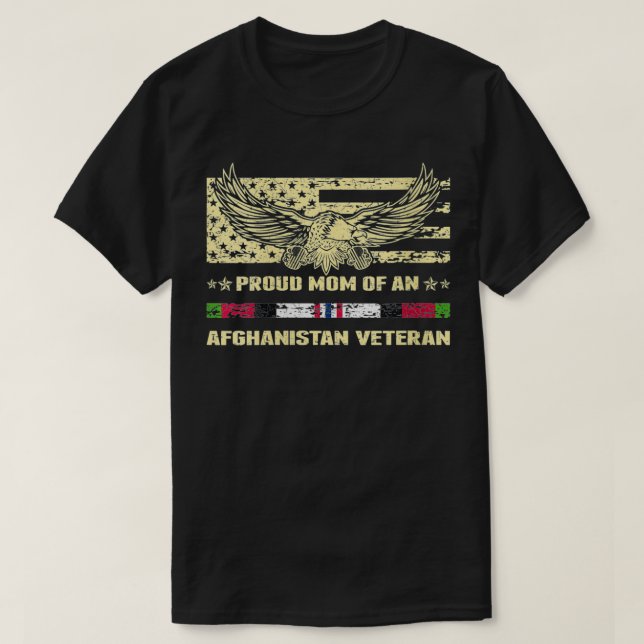 Kvinna Proud Mamma i Afghanistan Veteran Militar T Shirt (Design framsida)
