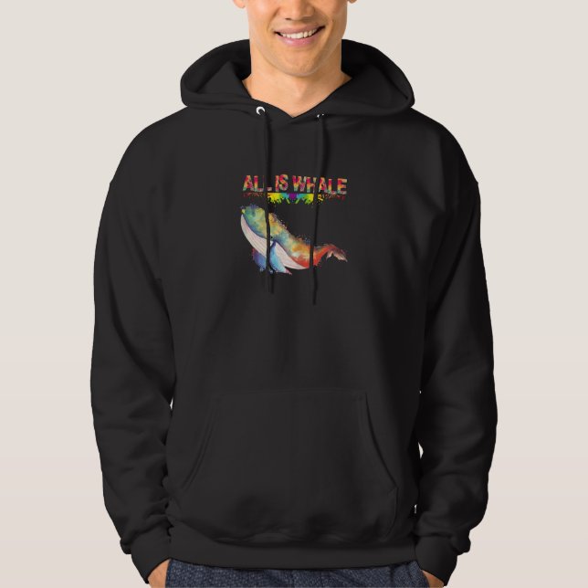 Kvinna Pun Whale som säger allt är Whale Coola Oce Hoodie (Framsida)