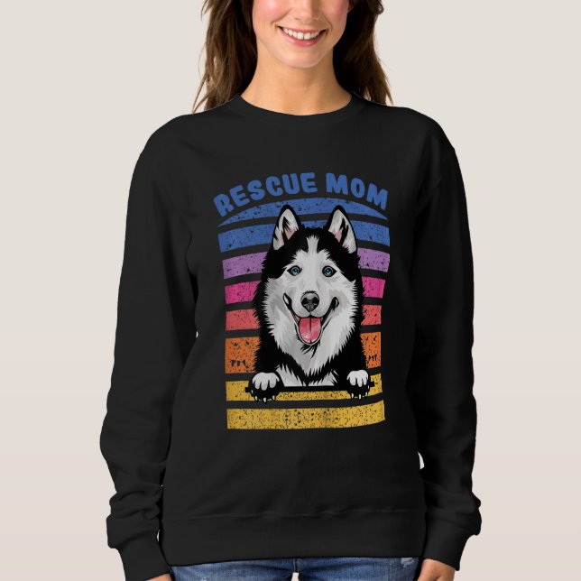 Kvinna Rädding Mamma Siberian husky Hund Mamma T Shirt (Framsida)