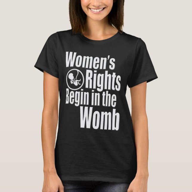 KVINNA RÄTTIGHETER BÖRJAR I SKÖTET T SHIRT (Framsida)