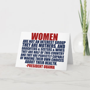 Kvinna rättigheterObama citationstecken Kort