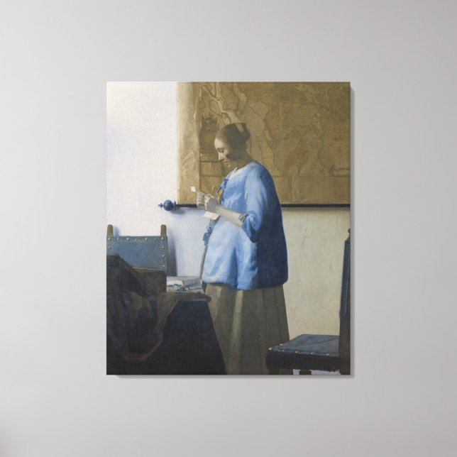 Kvinna Reading a Brev, c.1662-63 (olja på arbetsyt Canvastryck (Framsida)