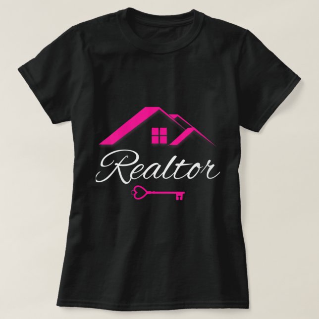 Kvinna Real Gods Agent Cute Realtor V-Nacke T Shirt (Design framsida)